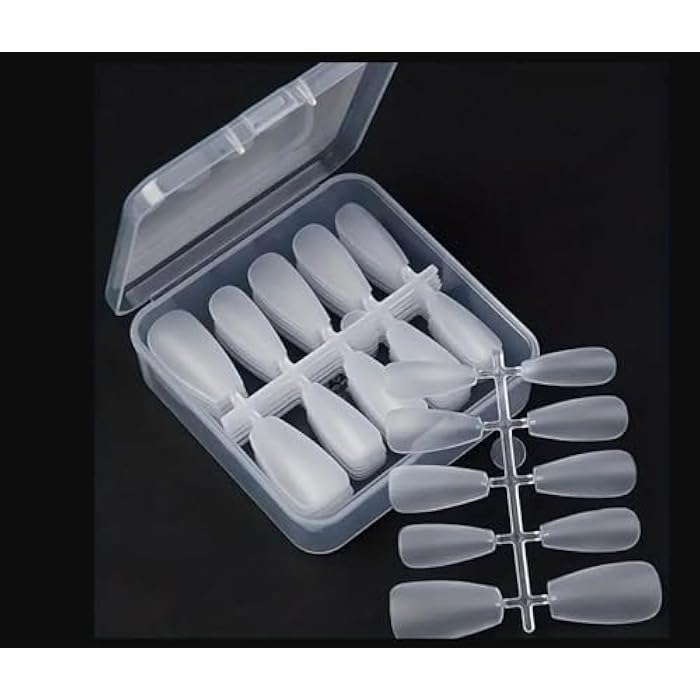 Soft Gel Nail Tips,100 PCS Matte No File Full Cover Acrylic Nail Tips, Pre-Shaped Natural French False Press On Nails for Women and Girls Nail Art. 5 Sizes - Image 1